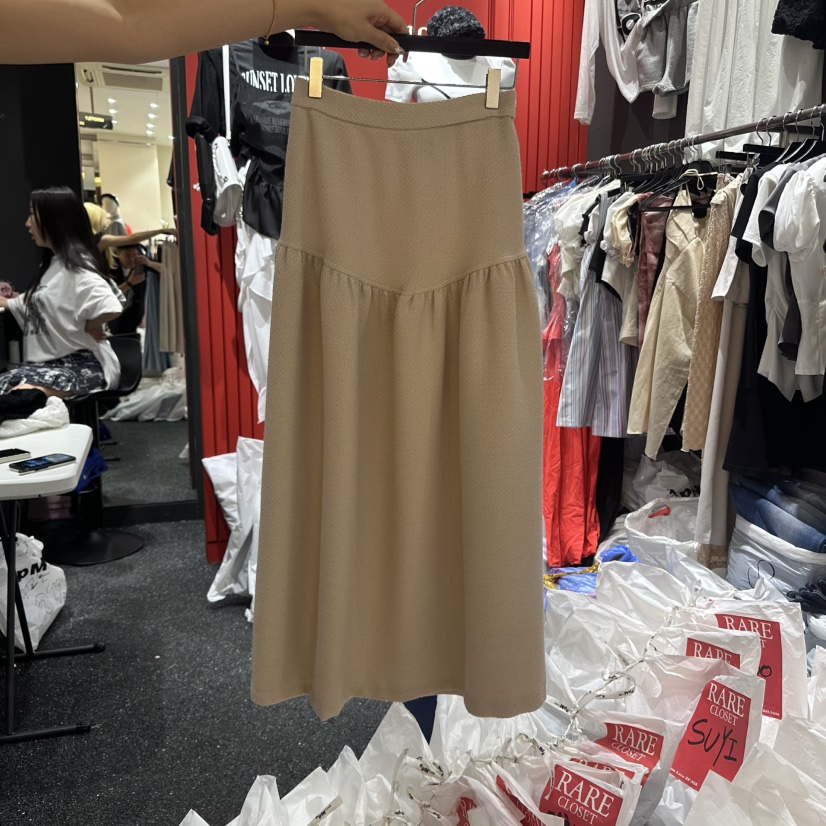 RARE CLOSET韓國代購㊣女裝新品熱賣25春夏休閑長裙粗花呢RARE CLOSET長裙圖色2
