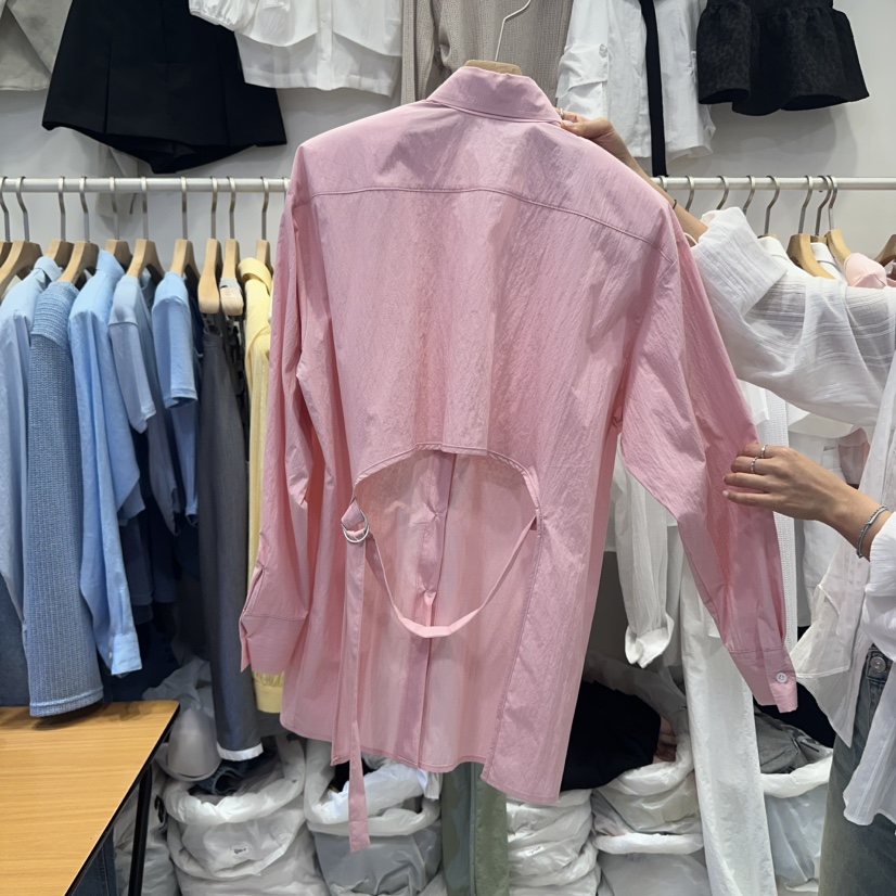 Q C韓國代購㊣女裝新品人氣真品熱賣25春夏時尚襯衫蕾絲衫Republlc of qc襯衫/蕾絲衫