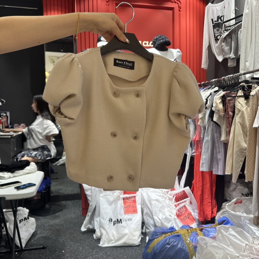 RARE CLOSET韓國代購㊣女裝新品人氣熱賣時尚職業夾克粗花呢RARE CLOSET夾克圖色2