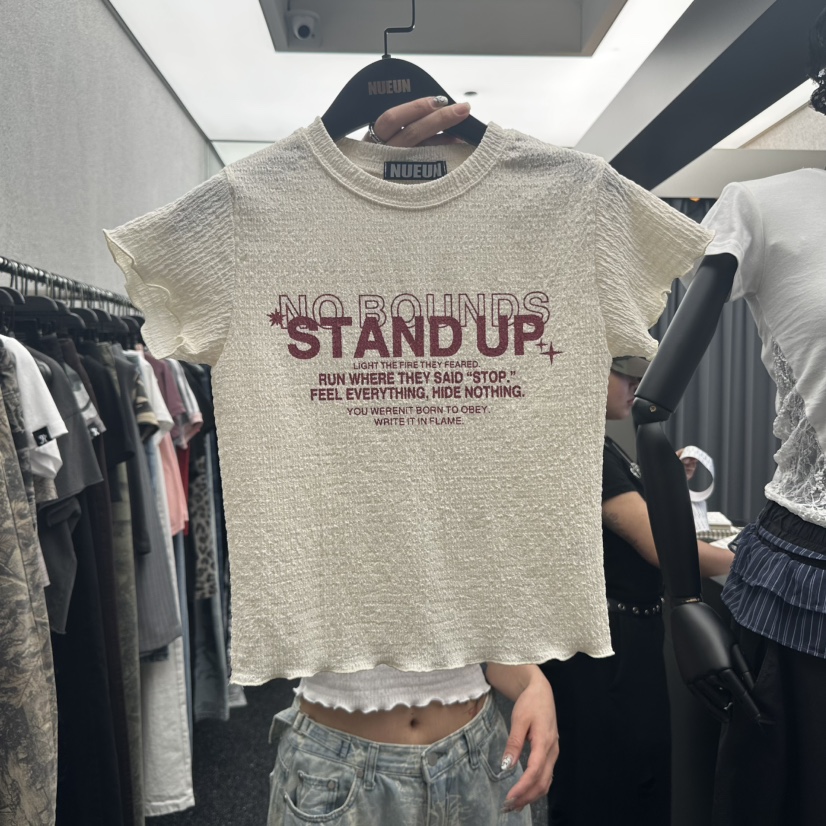 NUEUN東大門㊣直郵女裝新品真品熱賣職業推薦25春夏時尚T恤NUEUN/SEEOTT恤圖色2