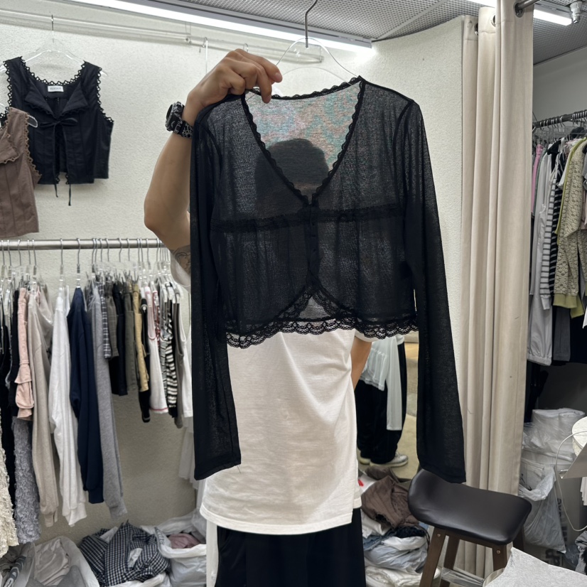 MAGOT東大門㊣實拍女裝新品真品推薦人氣休閑25春夏針織衫透明IIIΛGOT/MAGOT針織衫圖色2