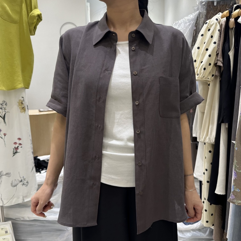 EN.U韓國直郵㊣女士新款休閑推薦人氣熱賣職業襯衫蕾絲衫亞麻EN.U襯衫/蕾絲衫圖色2