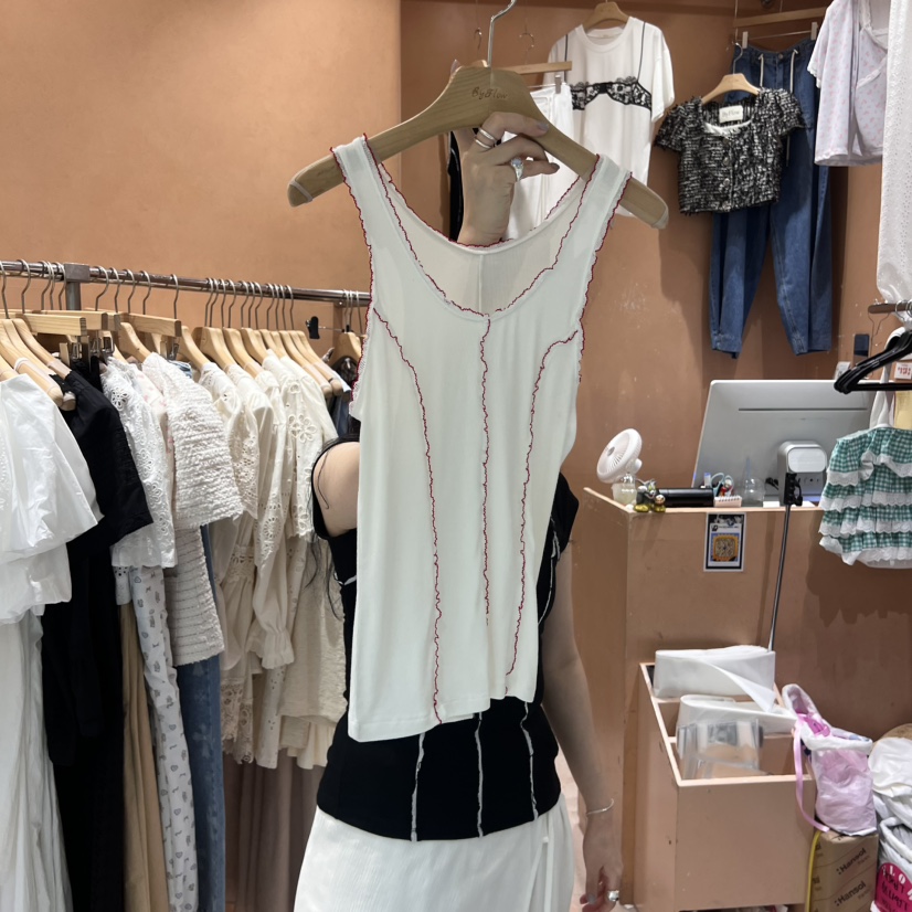 BY FLOW東大門㊣實拍女裝新品推薦職業25春夏休閑吊帶背心BY FLOW吊帶/背心