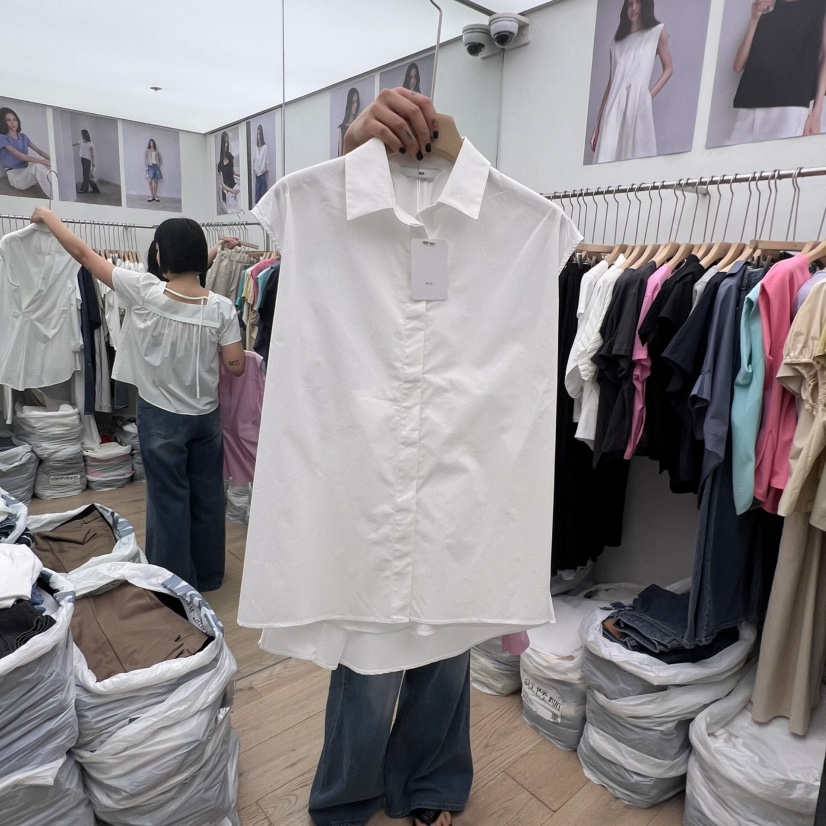 MOI-A東大門㊣實拍女士新品時尚推薦25春夏真品襯衫蕾絲衫MOI-A襯衫/蕾絲衫