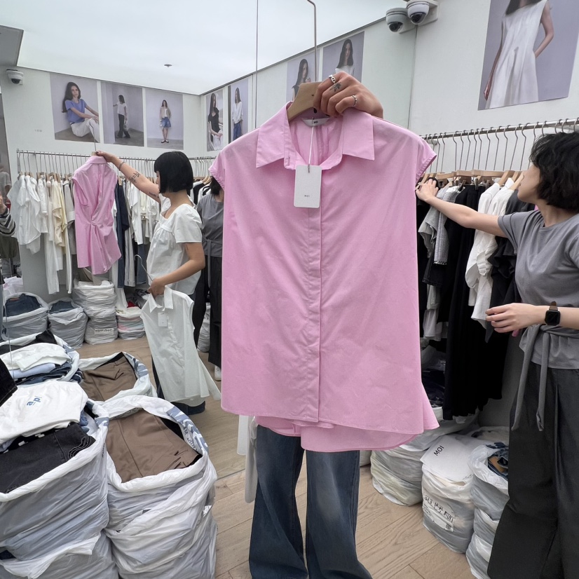 MOI-A東大門㊣實拍女士新品時尚推薦25春夏真品襯衫蕾絲衫MOI-A襯衫/蕾絲衫圖色2