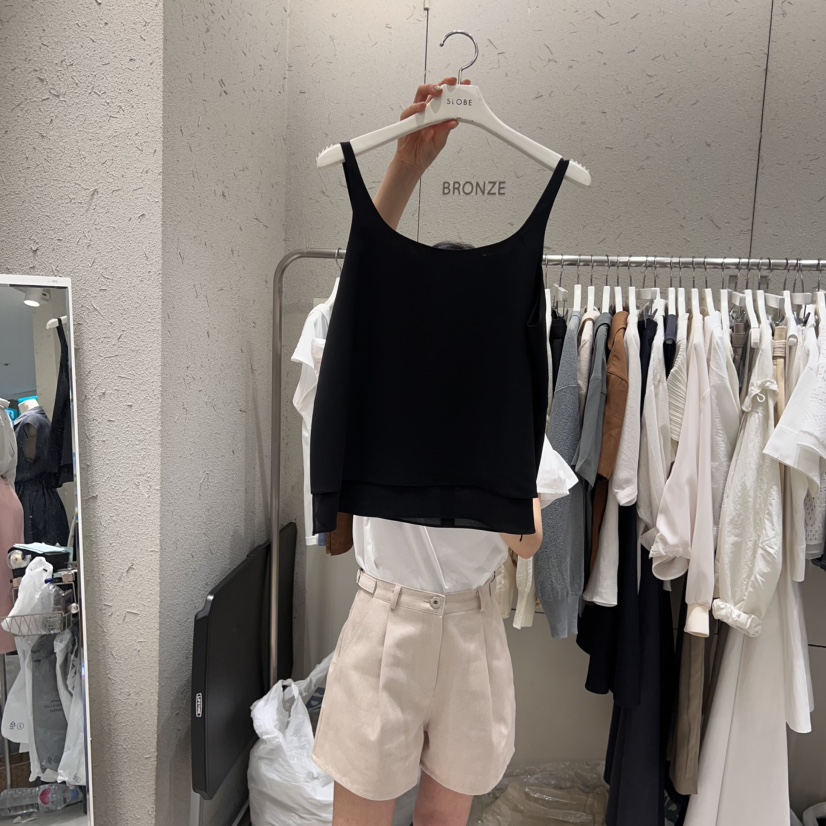 BRONZE東大門㊣代購女裝新款25春夏職業人氣推薦休閑吊帶背心BRONZE吊帶/背心圖色2