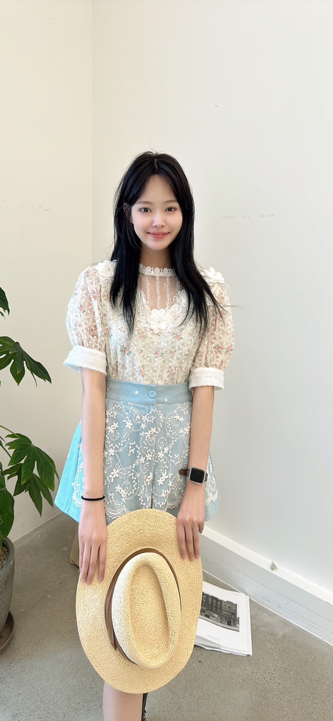 YARD東大門㊣實拍女士新品休閑時尚25春夏真品襯衫蕾絲衫刺繡YARD襯衫/蕾絲衫
