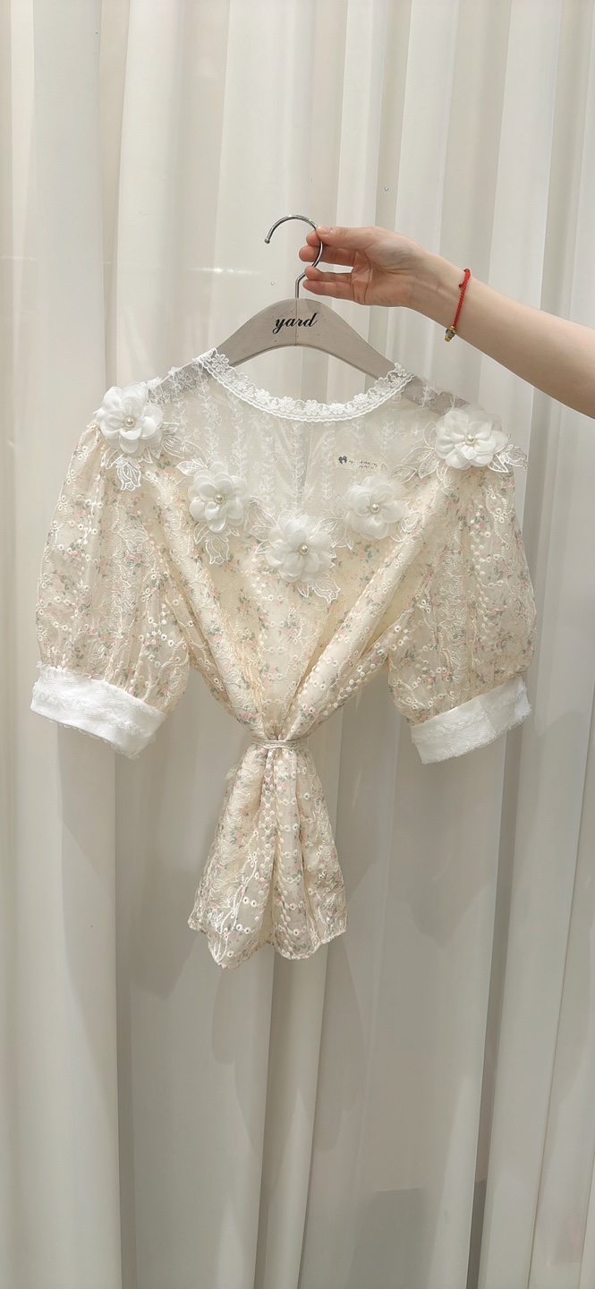 YARD東大門㊣實拍女士新品休閑時尚25春夏真品襯衫蕾絲衫刺繡YARD襯衫/蕾絲衫