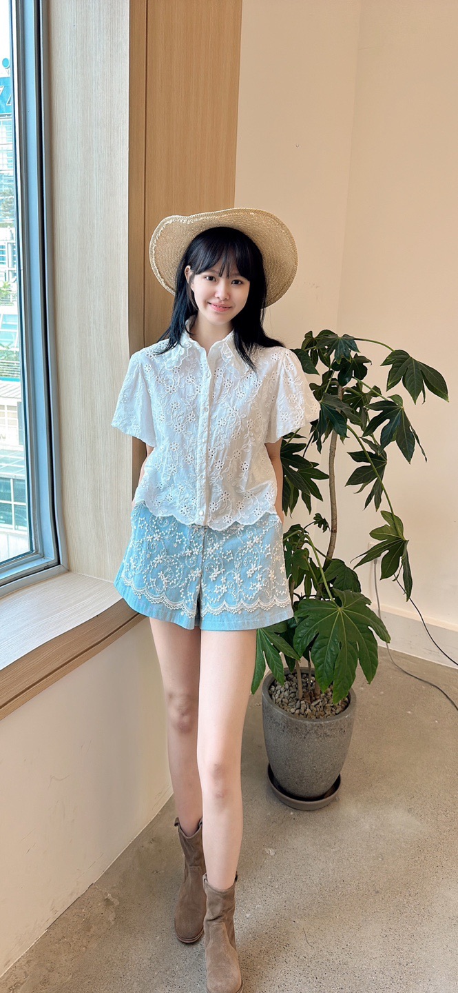YARD東大門㊣實拍女裝新款人氣25春夏職業休閑襯衫蕾絲衫褶皺YARD襯衫/蕾絲衫