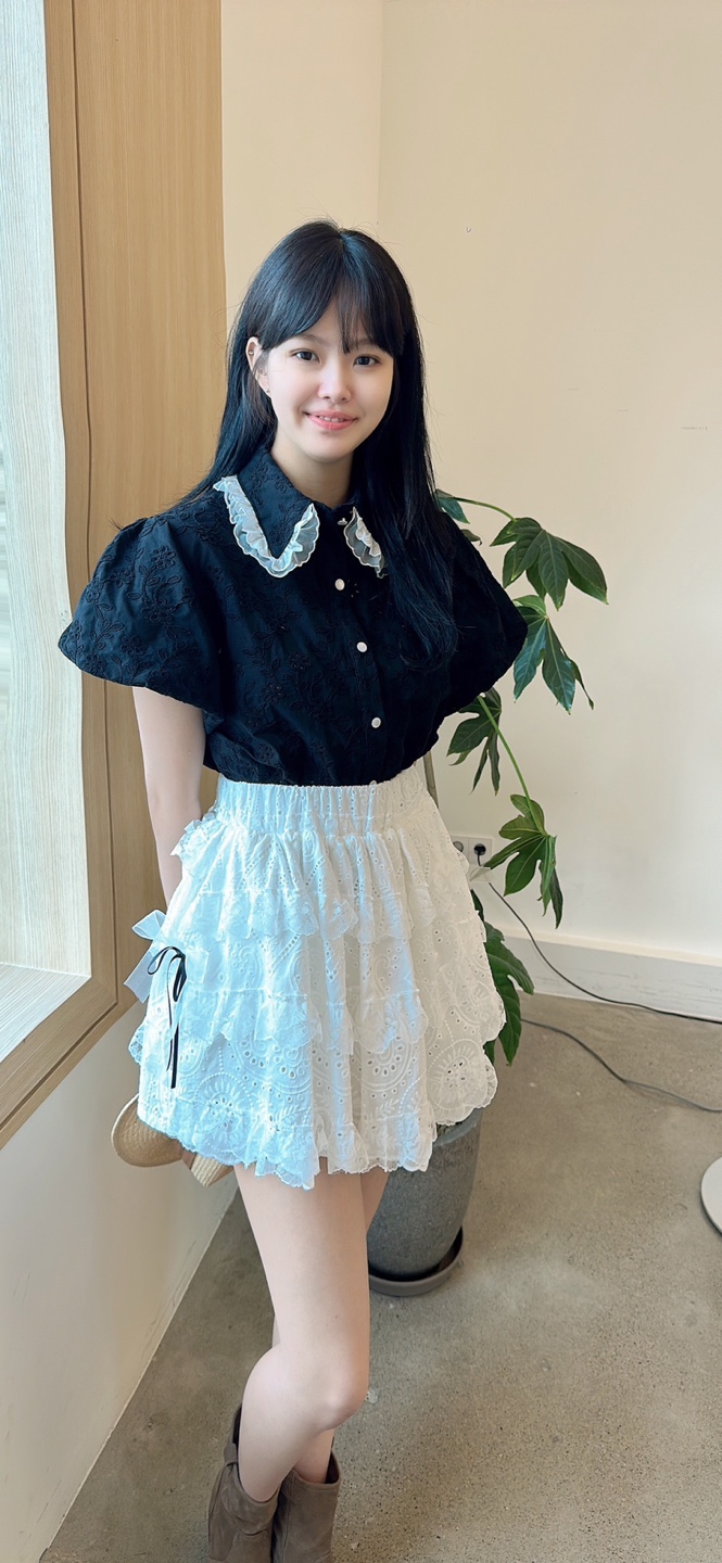 YARD東大門㊣實拍女裝新款人氣25春夏職業休閑襯衫蕾絲衫褶皺YARD襯衫/蕾絲衫
