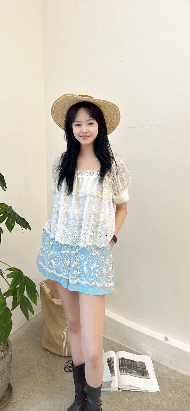 YARD韓國代購㊣女士新品時尚熱賣職業真品襯衫蕾絲衫刺繡雪紡YARD襯衫/蕾絲衫