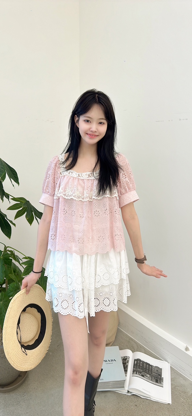 YARD韓國代購㊣女士新品時尚熱賣職業真品襯衫蕾絲衫刺繡雪紡YARD襯衫/蕾絲衫