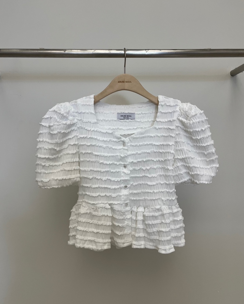 AMUSE SEOUL東大門㊣實拍女士新品時尚熱賣襯衫蕾絲衫柔軟AMUSE SEOUL襯衫/蕾絲衫