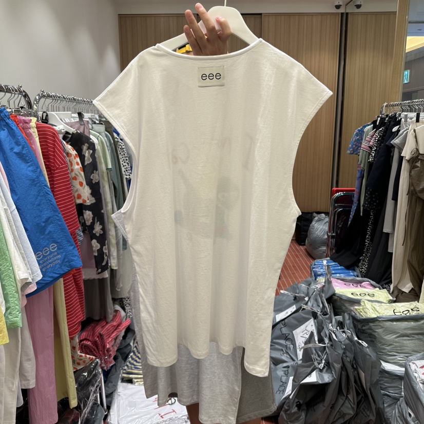 E/E/E韓國代購㊣女裝新品真品人氣時尚25春夏推薦吊帶背心E/E/E吊帶/背心