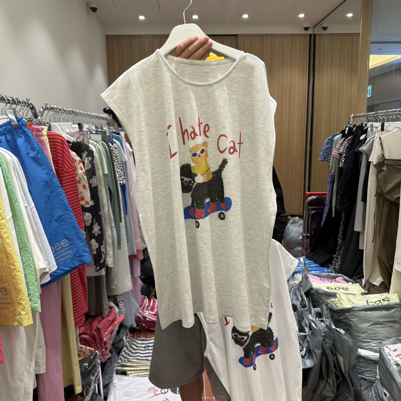 E/E/E韓國代購㊣女裝新品真品人氣時尚25春夏推薦吊帶背心E/E/E吊帶/背心圖色2