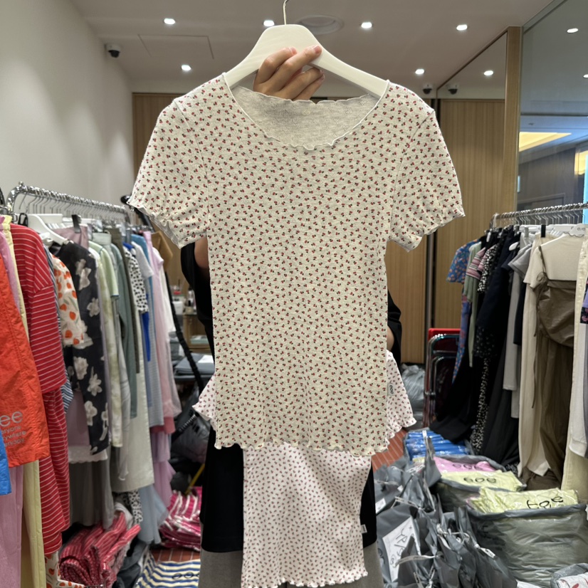 E/E/E韓國直郵㊣女裝新品休閑推薦職業真品時尚人氣熱賣T恤E/E/ET恤圖色2