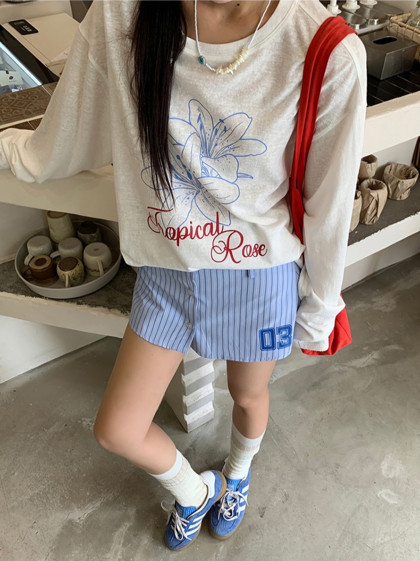 STRAWBERRY韓國代購㊣女士新款人氣時尚真品25春夏推薦長袖T恤STRAWBERRY長袖T恤