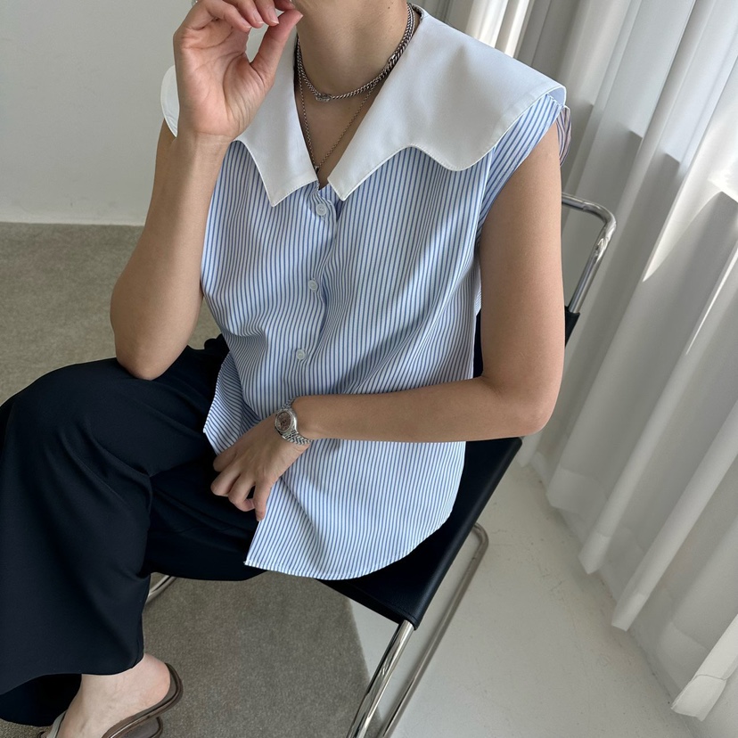 MABEL-Q東大門㊣代購女裝新款休閑推薦人氣職業襯衫蕾絲衫SOUIT by mabel-Q襯衫/蕾絲衫