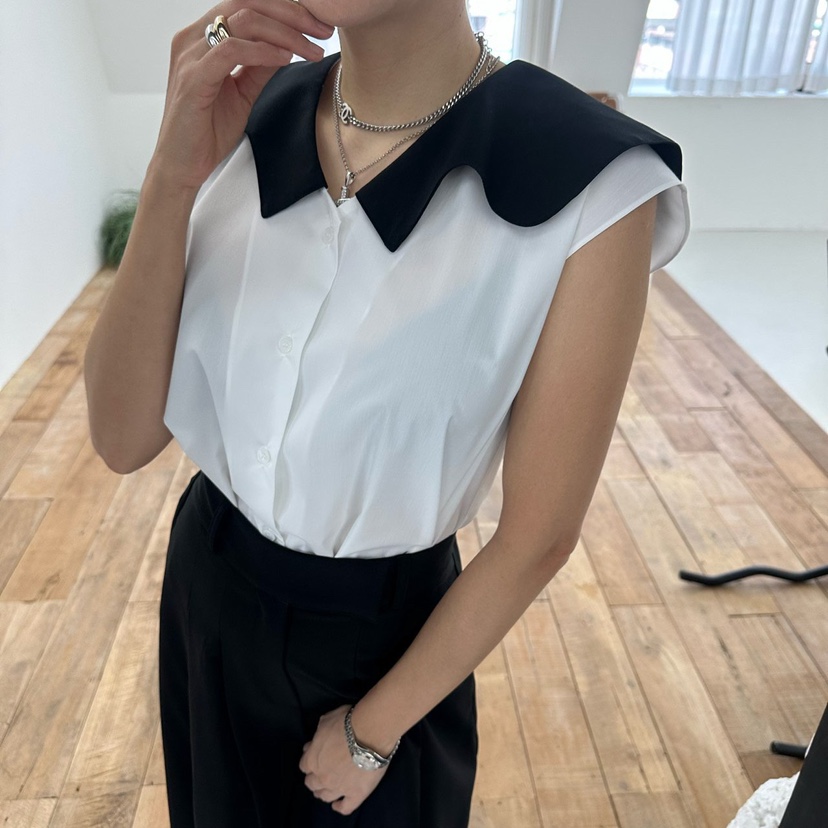 MABEL-Q東大門㊣代購女裝新款休閑推薦人氣職業襯衫蕾絲衫SOUIT by mabel-Q襯衫/蕾絲衫