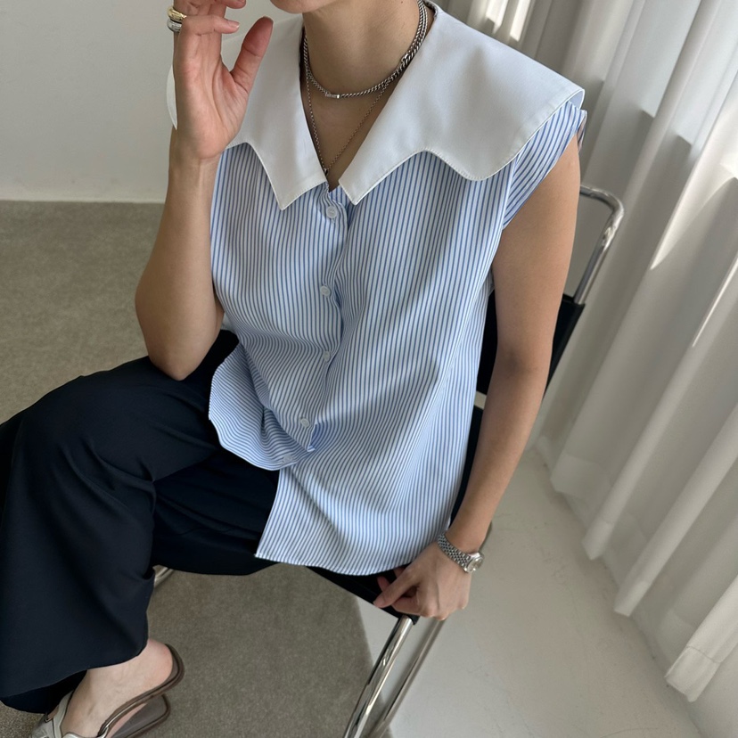 MABEL-Q東大門㊣代購女裝新款休閑推薦人氣職業襯衫蕾絲衫SOUIT by mabel-Q襯衫/蕾絲衫圖色2