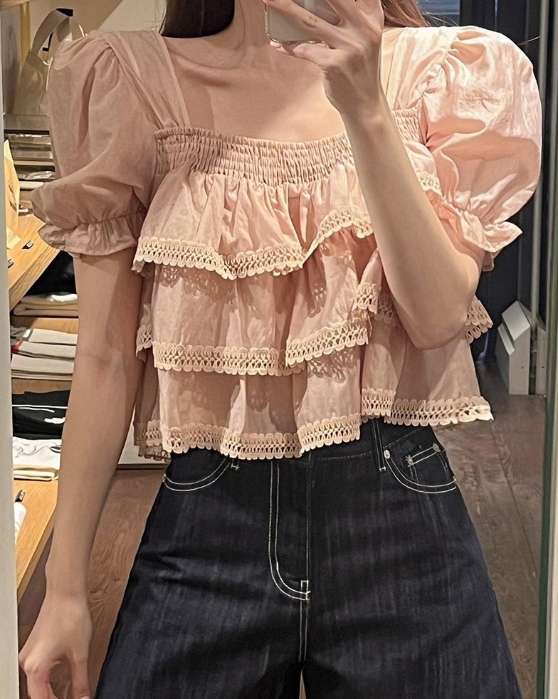 OLA韓國直郵㊣女裝新品人氣職業休閑時尚推薦熱賣襯衫蕾絲衫mellor/OLA襯衫/蕾絲衫
