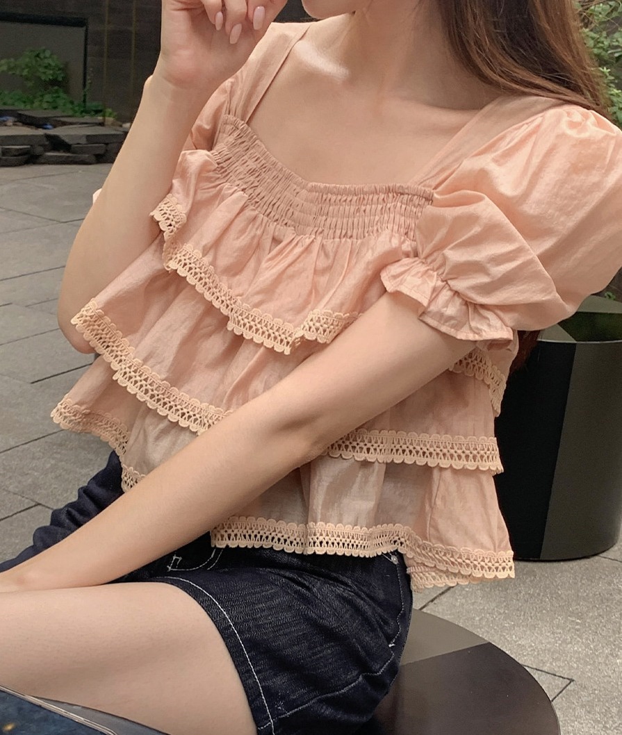 OLA韓國直郵㊣女裝新品人氣職業休閑時尚推薦熱賣襯衫蕾絲衫mellor/OLA襯衫/蕾絲衫