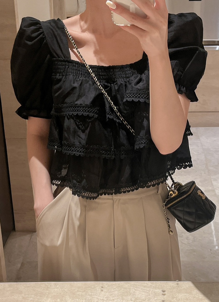 OLA韓國直郵㊣女裝新品人氣職業休閑時尚推薦熱賣襯衫蕾絲衫mellor/OLA襯衫/蕾絲衫