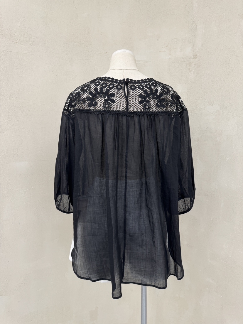 LAUNDRY韓國代購㊣女裝新品25春夏人氣休閑真品襯衫蕾絲衫刺繡LAUNDRY襯衫/蕾絲衫