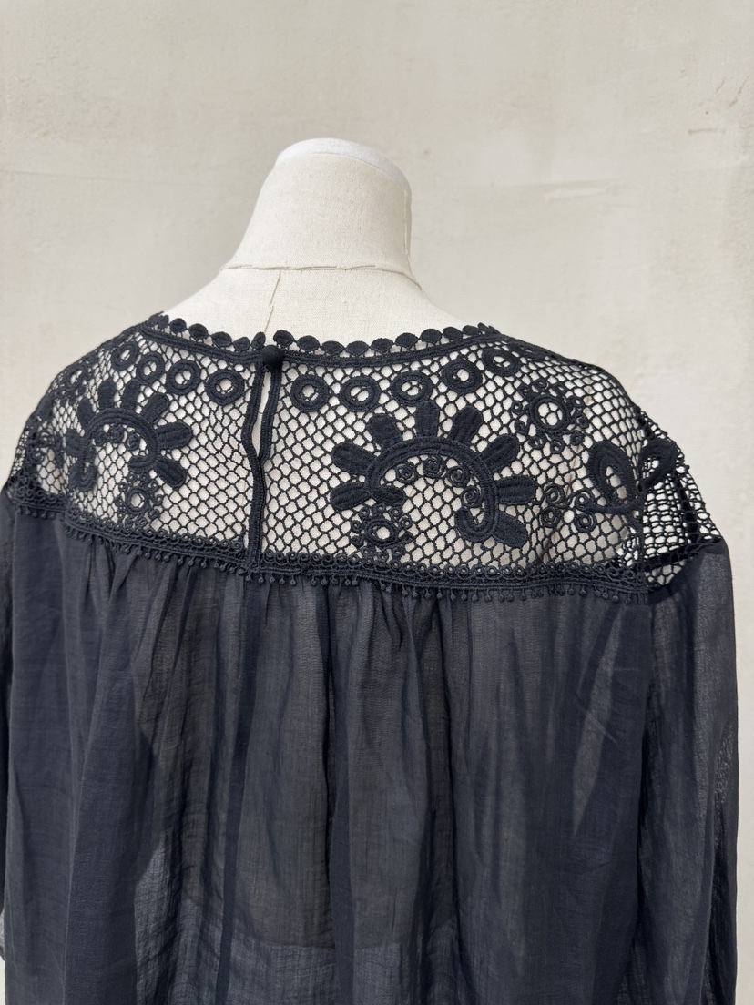 LAUNDRY韓國代購㊣女裝新品25春夏人氣休閑真品襯衫蕾絲衫刺繡LAUNDRY襯衫/蕾絲衫