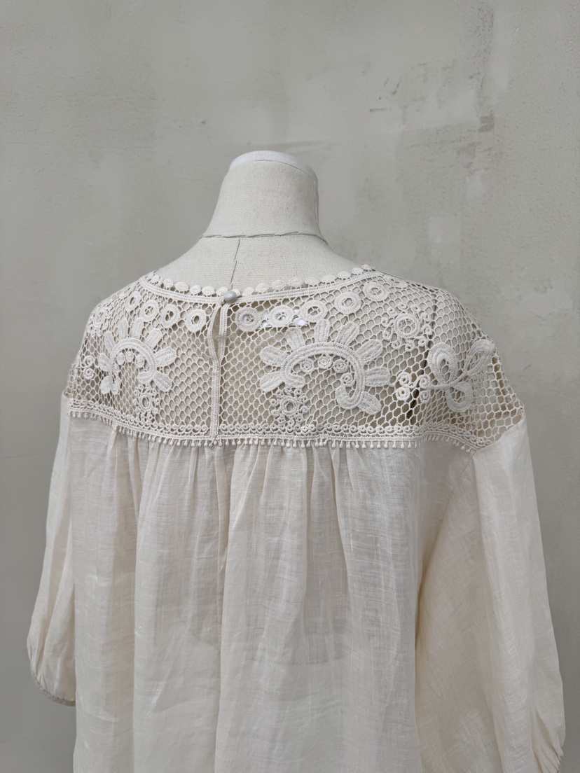 LAUNDRY韓國代購㊣女裝新品25春夏人氣休閑真品襯衫蕾絲衫刺繡LAUNDRY襯衫/蕾絲衫