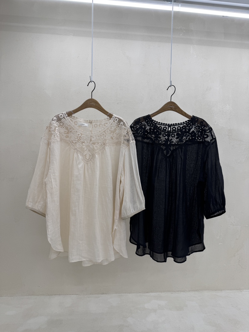 LAUNDRY韓國代購㊣女裝新品25春夏人氣休閑真品襯衫蕾絲衫刺繡LAUNDRY襯衫/蕾絲衫