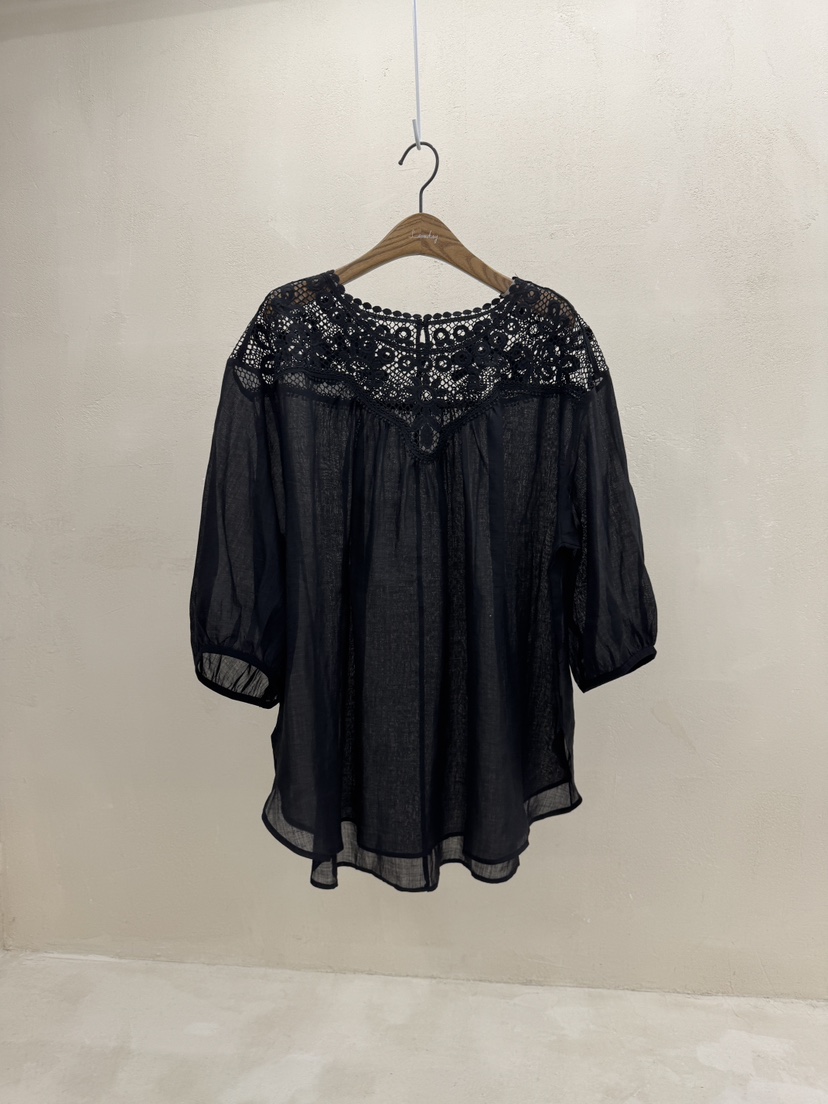 LAUNDRY韓國代購㊣女裝新品25春夏人氣休閑真品襯衫蕾絲衫刺繡LAUNDRY襯衫/蕾絲衫圖色2