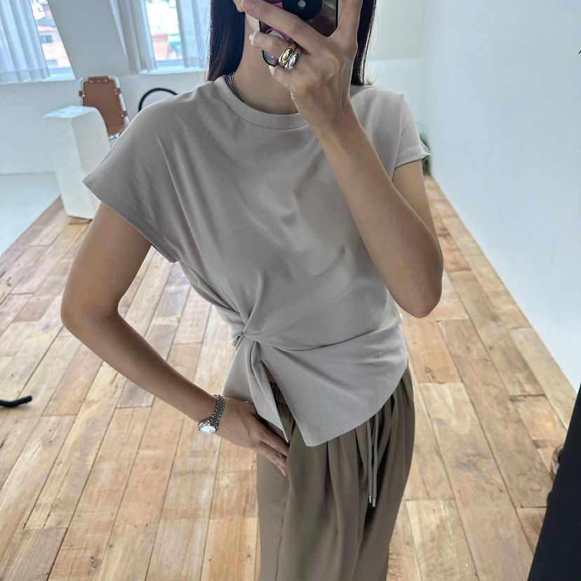 MABEL-Q韓國代購㊣女士新品人氣休閑推薦熱賣職業時尚25春夏T恤SOUIT by mabel-QT恤