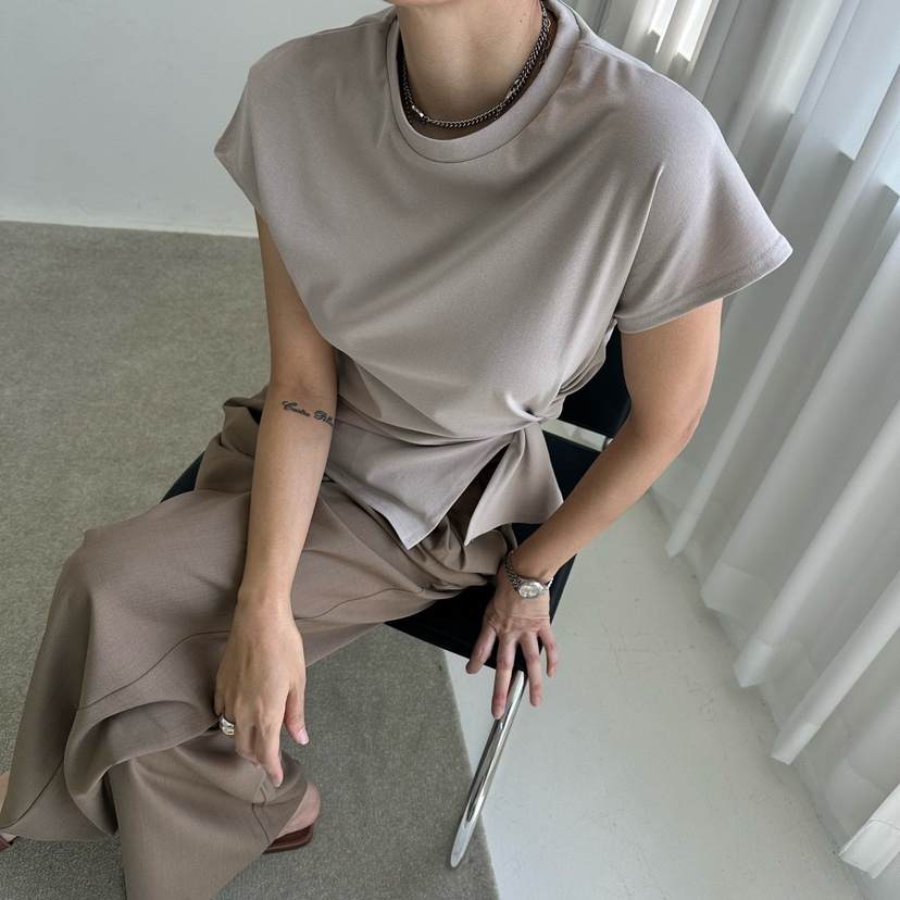 MABEL-Q韓國代購㊣女士新品人氣休閑推薦熱賣職業時尚25春夏T恤SOUIT by mabel-QT恤