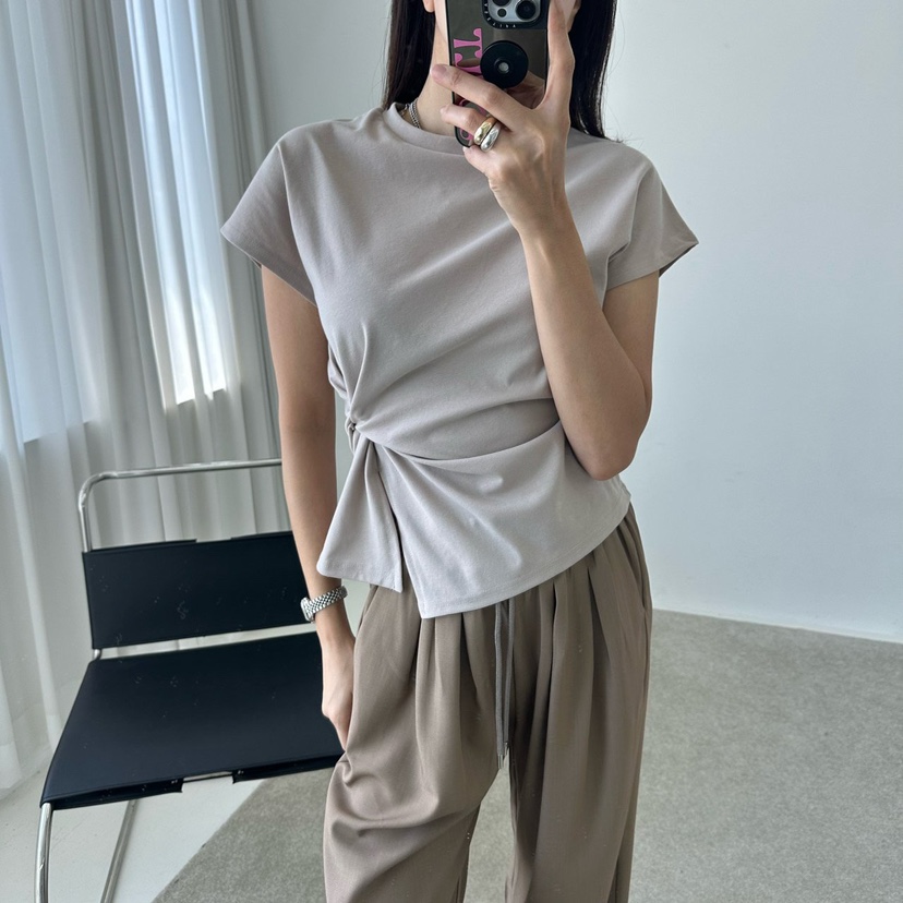 MABEL-Q韓國代購㊣女士新品人氣休閑推薦熱賣職業時尚25春夏T恤SOUIT by mabel-QT恤圖色3
