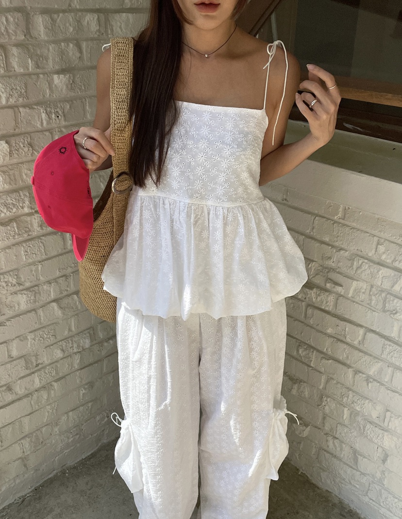 BADCALM韓國代購㊣女士新款25春夏推薦職業時尚熱賣休閑褲刺繡BADCALM休閑褲