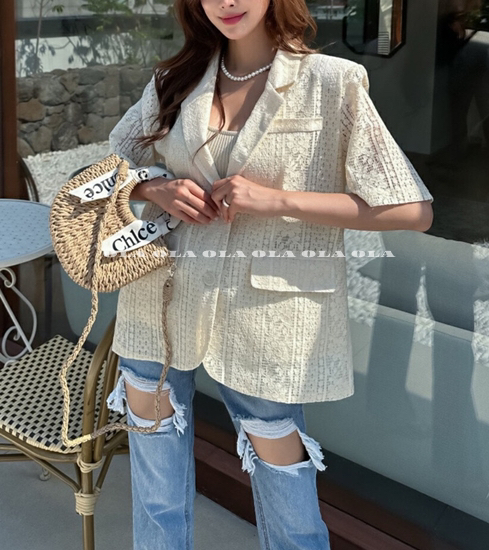 OLA韓國代購㊣女裝新品時尚推薦25春夏人氣真品職業熱賣夾克mellor/OLA夾克