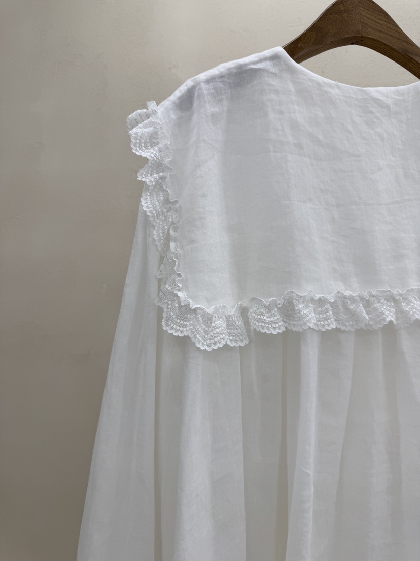 LAUNDRY韓國代購㊣女裝新品25春夏推薦休閑人氣襯衫蕾絲衫蕾絲LAUNDRY襯衫/蕾絲衫