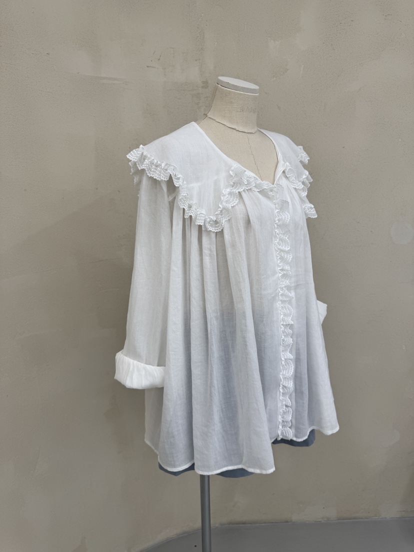 LAUNDRY韓國代購㊣女裝新品25春夏推薦休閑人氣襯衫蕾絲衫蕾絲LAUNDRY襯衫/蕾絲衫