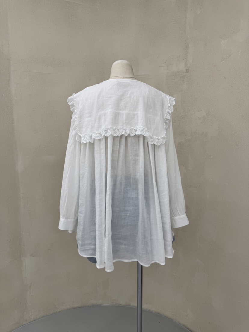 LAUNDRY韓國代購㊣女裝新品25春夏推薦休閑人氣襯衫蕾絲衫蕾絲LAUNDRY襯衫/蕾絲衫