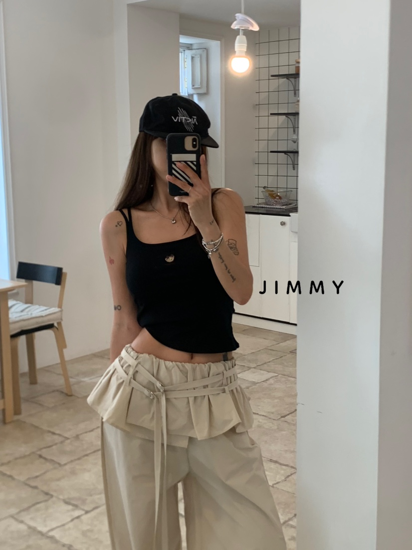 JIMMY韓國直郵㊣女士新品職業真品休閑推薦熱賣人氣吊帶背心JIMMY/REMAKE吊帶/背心