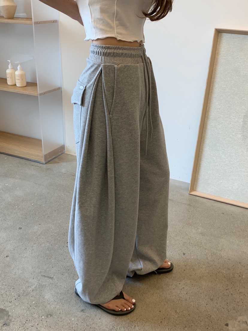 BADCALM韓國代購㊣女裝新款真品時尚熱賣人氣職業休閑褲口袋BADCALM休閑褲