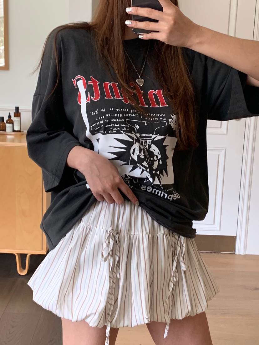 BADCALM東大門㊣直郵女士新品真品時尚25春夏短裙南瓜裙海軍BADCALM短裙