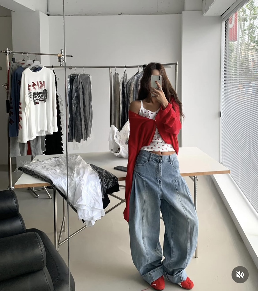 BADCALM韓國代購㊣女裝新品熱賣25春夏人氣休閑職業推薦牛仔褲BADCALM牛仔褲
