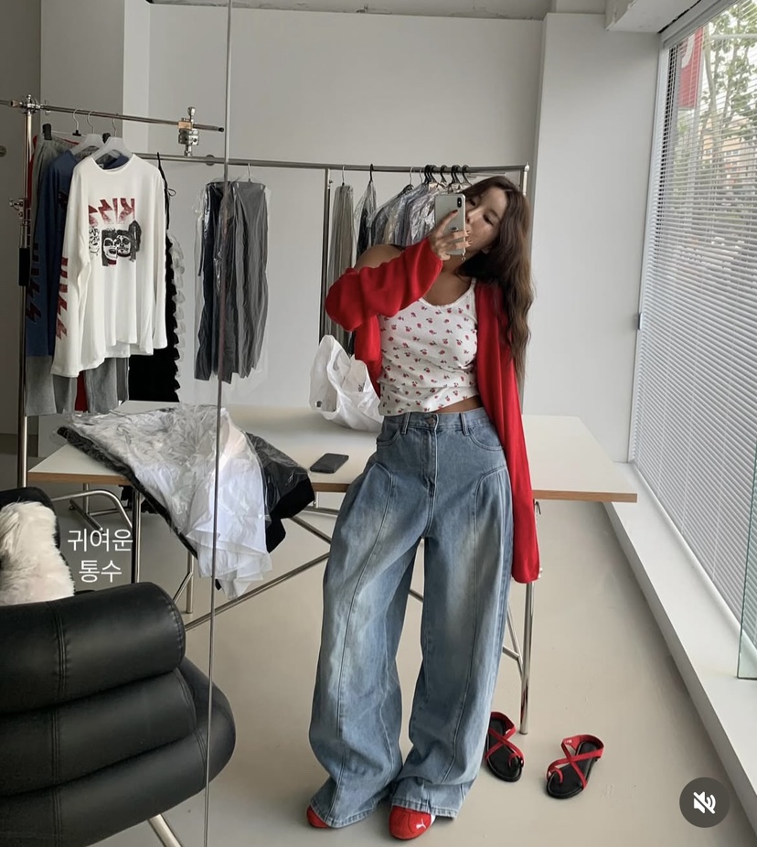 BADCALM韓國代購㊣女裝新品熱賣25春夏人氣休閑職業推薦牛仔褲BADCALM牛仔褲