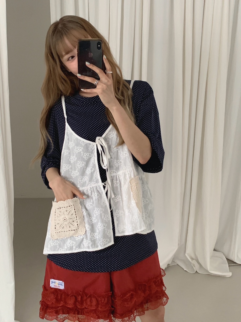 JKICHI韓國代購㊣女士新品時尚休閑吊帶背心兩面可穿口袋雙面JKICHI吊帶/背心