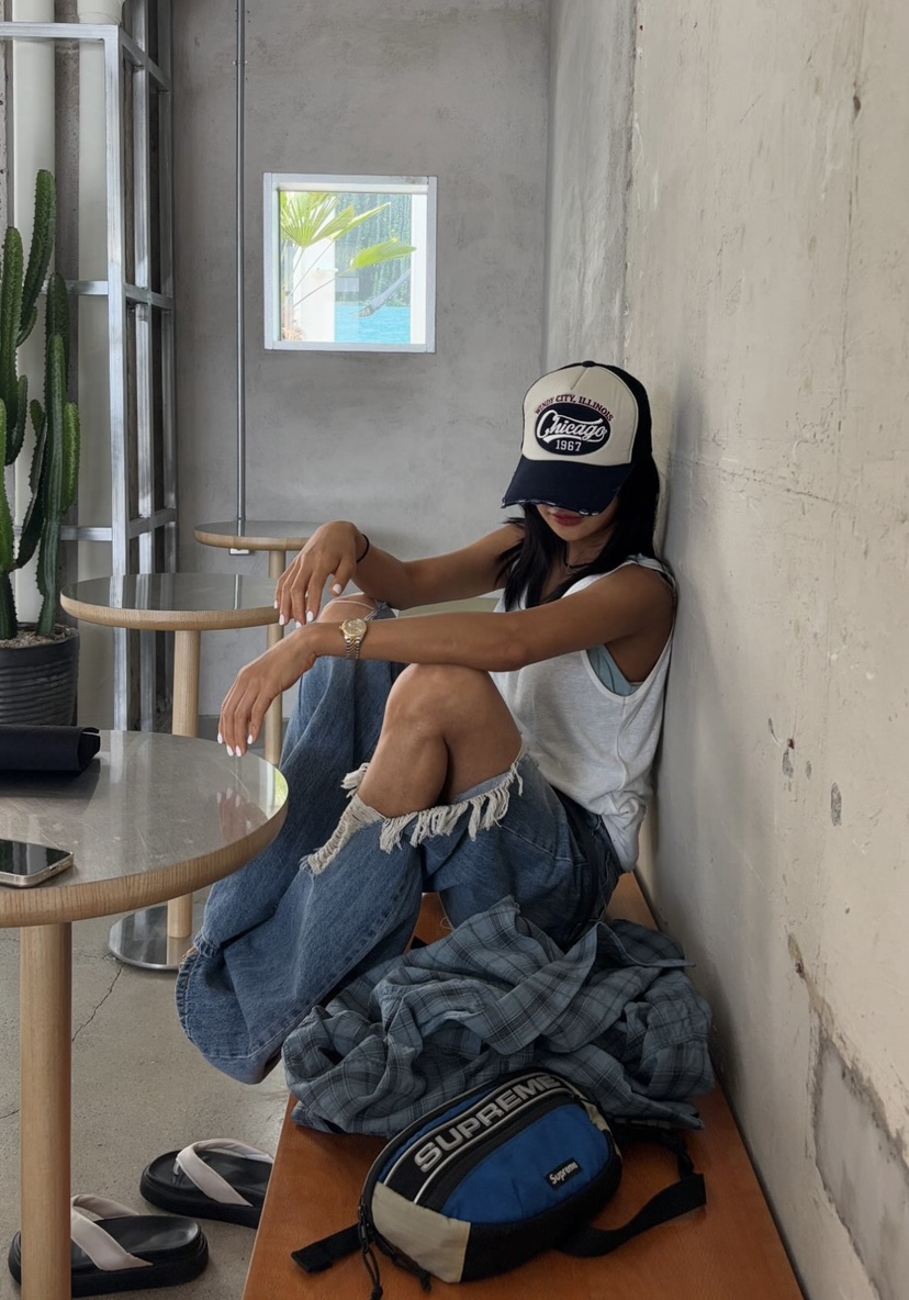 BADCALM東大門㊣實拍女裝新品人氣時尚真品熱賣25春夏牛仔褲BADCALM牛仔褲