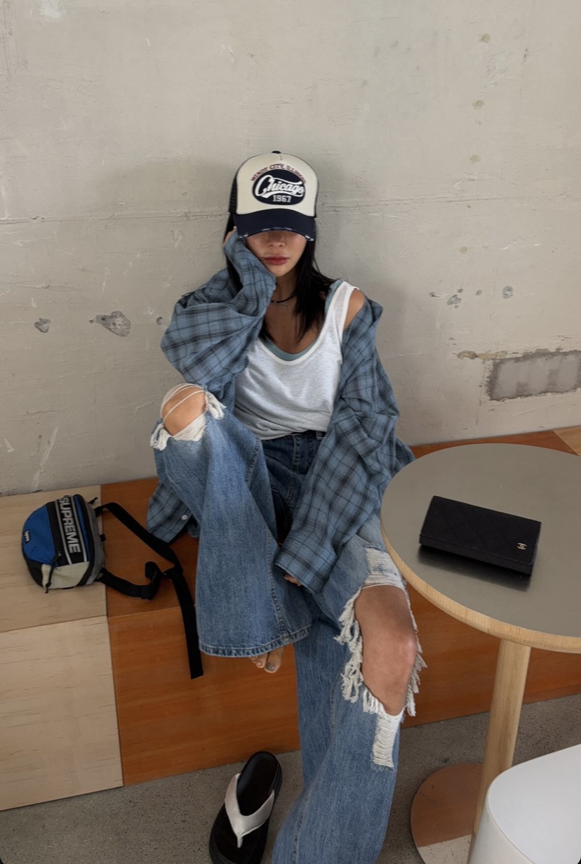 BADCALM東大門㊣實拍女裝新品人氣時尚真品熱賣25春夏牛仔褲BADCALM牛仔褲