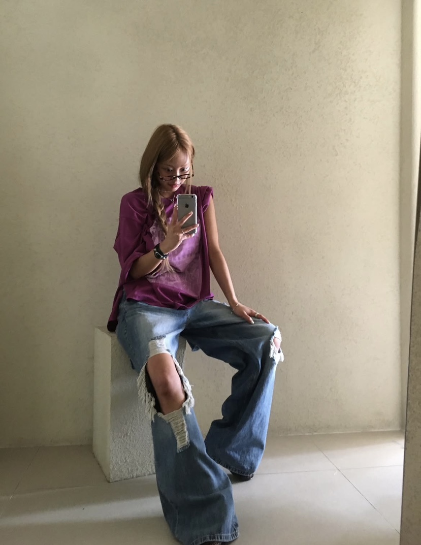 BADCALM東大門㊣實拍女裝新品人氣時尚真品熱賣25春夏牛仔褲BADCALM牛仔褲