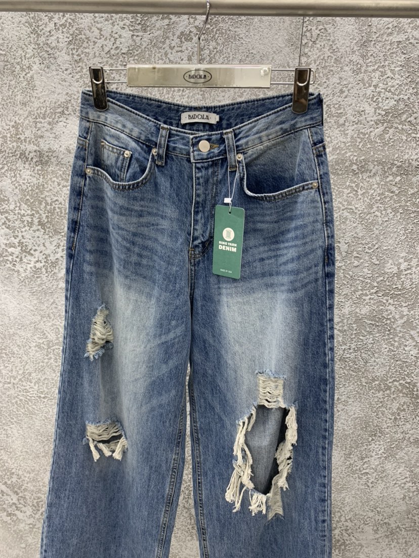 BADCALM東大門㊣實拍女裝新品人氣時尚真品熱賣25春夏牛仔褲BADCALM牛仔褲